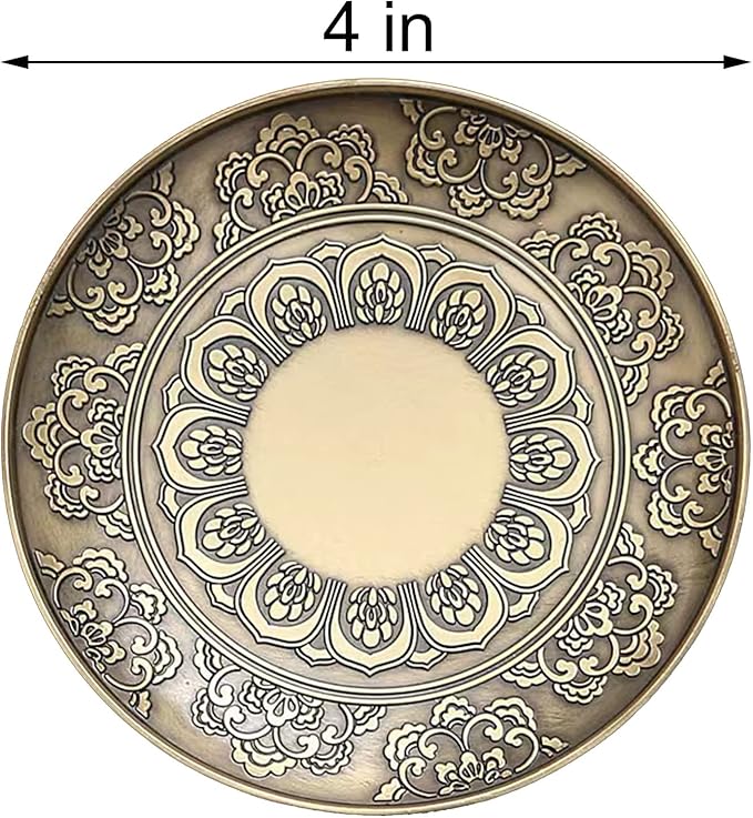 Brass Plate Incense Holder Set- 3 in 1 Incense Burner - for Smudging Bowl, Offering Bowl, Incense Burner Holder, Ash Catcher,Jewelry Dish