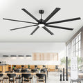 ZMISHIBO 96" Industrial Ceiling Fans with Lights, Large Ceiling Fan with 3CCT, 8 Reverisble Aluminum Blades, Quiet DC Motor, 6-Speed Remote, Indoor/Outdoor Ceiling Fans for Patios/Garage/Porch,Black