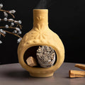 MOUGIGI Handmade Ceramic Palo Santo Burner&Incense Holder-Mini Chimenea Dish for Sage Sticks,Copal,and Meditation Decor-Natural Clay Smudge Pot with Aromatic Design,Anxiety Relief Gifts for Women