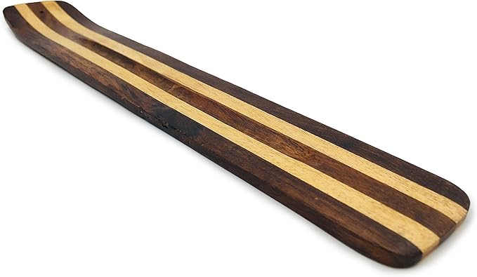 Wood Incense Holder for Sticks - Two Tone Wooden Tray for Incense Sticks - 10" Long, Smooth Finish - for Meditation Accessories, Boho Room Decor, Witchcraft Supplies, Spiritual Gifts