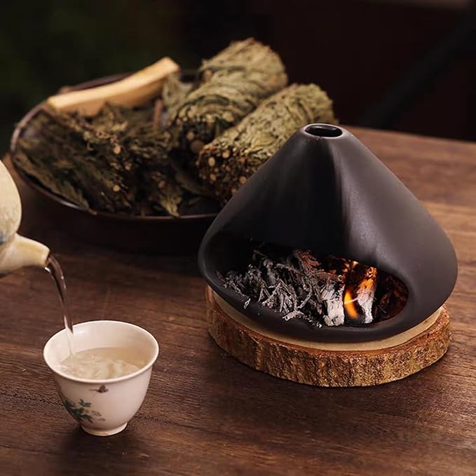 Ceramic Incense Holder Palo Santo Holder Handcrafted Dual-Use for Sage Sticks Cones Incense Burner for Yoga Meditation Aromatherapy Healing Home Decor Black (Style C)