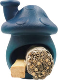 Palo Santo Holder and Sage Burner,Ceramic Mushroom Incense Cone Burner,Mini Chiminea Sage Ash Catcher, Smudge Bowl for Yoga Meditation Home Decor,Blue