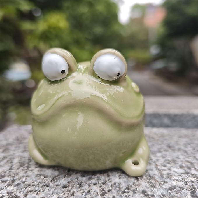 Frog Incense Holder for Sticks, Ceramic Incense Burner Holder, Ornament for Aromatherapy/Yoga/Meditation/Home Living Room/Office/Mini Cute Animal Statue Home Decor