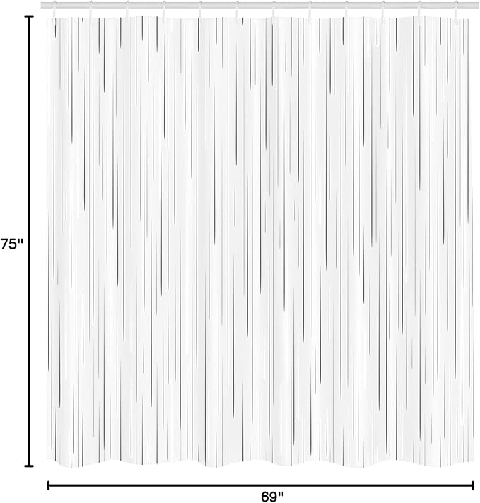 Ambesonne Abstract Shower Curtain, Abstract Rain Water Droplets Falling Out of The Sky Winter Inspired Art, Cloth Fabric Bathroom Decor Set with Hooks, 69" W x 75" L, Pale Grey