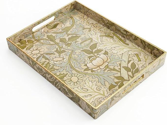 AGIOTA Coffee Table Trays for Living Room Serving Tray with Handles, Modern Large Tray for Ottoman Coffee Table