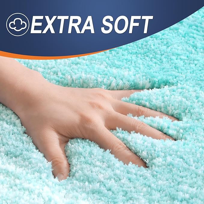 OLANLY Bathroom Rugs Mat 36x24, Extra Soft Absorbent Microfiber Bath Rugs, Rubber Backing, Quick Dry, Machine Washable Bath Mats for Bathroom Floor, Tub and Shower, Home Decor Accessories, Teal