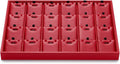 Oirlv Gorgeous Red Leather 24 Grid Jewelry Tray with Removable Inserts Jewelry Cards Stackable Necklace Trays Necklace Drawer Organizer | Red Leather Exterior, Soft Microfiber Interior, 24 Pendant Slots, Removable Inserts, Bold Display for Pendants