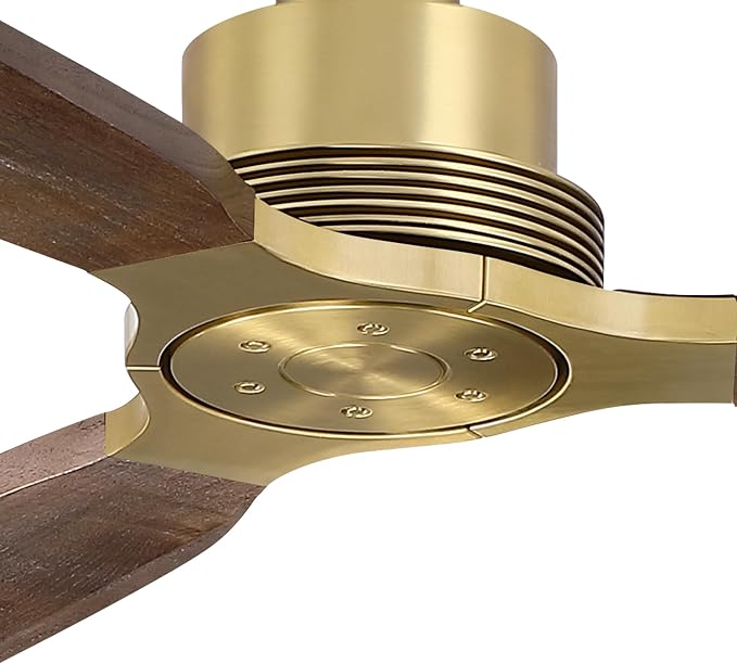 84 Inch Gold Brass Ceiling Fan No Light with Remote, Wood Ceiling Fan No Light, High CFM Quiet DC Motor, Rustic Farmhouse Large Ceiling Fan for High Ceiling, Commercial & Extra Large Spaces