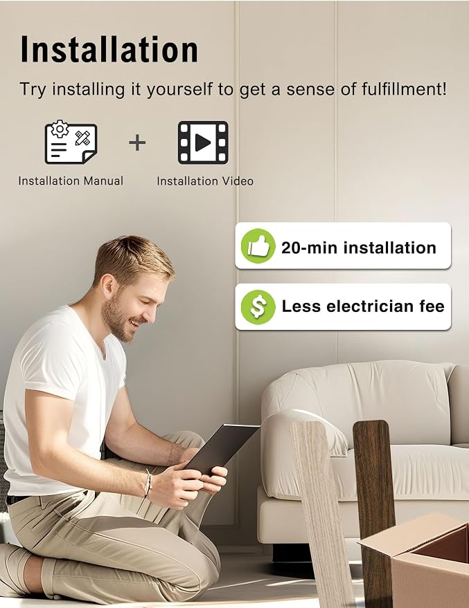 DAMINY 52 inch Brown Ceiling Fans with Lights,5 Blades,3CCT, Low Profile,Remote Control,for Bedroom, Kitchen,Living Room,Indoor/Outdoor Use,Flush Mount