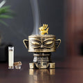 24 Holes Incense Holder for Sticks, Vintage Handmade Incense Burner Ash Catcher with 42 Coils Incense,Ornament for Aromatherapy/Yoga/Meditation/Home Living Room Office Car Decor