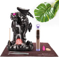OTOFY Handmade Backflow Incense Burner Waterfall Incense Holder with 90 Incense Cones + 50 Incense Sticks Sets, Aromatherapy Ornament Home Decor Gift Decorations Statue(Black Brown led Dragon)