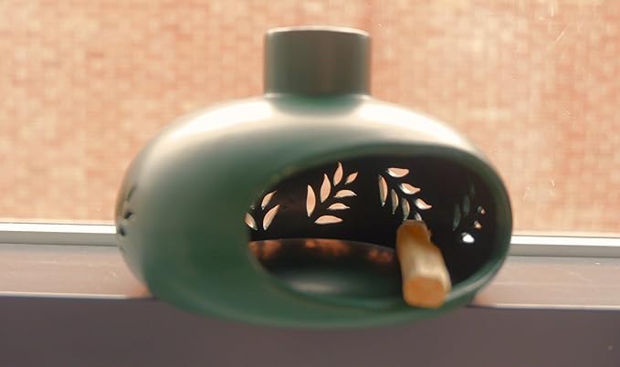 Incense Holder for Palo Santo Sticks Sage Bundles Cone Incense, Handcrafted Ceramic Incense Burner Holder with Chimney, Smudge Bowl for Spiritual Gift, Home Décor