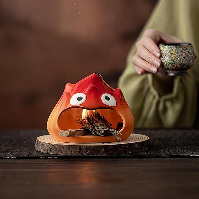 Handmade Ceramic Palo Santo Holder Burner & Sage Holder - Mini Tabletop Chiminea Burner Tray with Ash Catcher, Decorative Incense Holder for Spiritual Meditation & Yoga