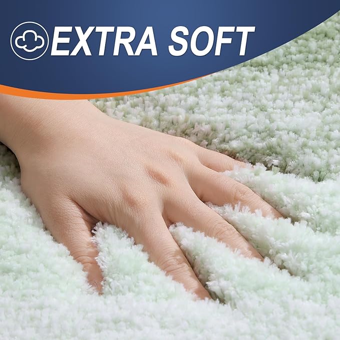 OLANLY Bathroom Runner Rugs Mat 59x20, Extra Soft Absorbent Microfiber Bath Rugs, Rubber Backing, Quick Dry, Washable Long Bath Mats for Bathroom, Tub and Shower, Home Decor Accessories, Sage Green