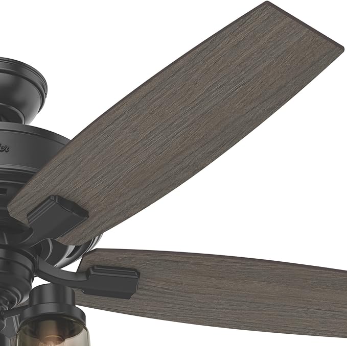 Hunter Bennett, Indoor, Ceiling Fan, Standard Mount, 52 inch, Matte Black