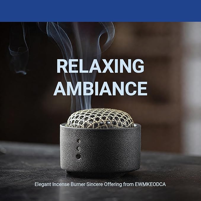 Incense Burner,incense Burner Holder with Lid,ceramic Incense Burners,incense Burner+incense Holder+fireproof Cotton+tweezers,smudge Bowl for Meditation Yoga,aromatherapy for Home Decor, Office