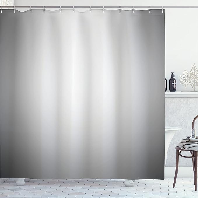 Ambesonne Grey Shower Curtain, Faded Digital Print Dark Blur Grungy Style Plain Mat Modern Urban Life Themed Art Print, Cloth Fabric Bathroom Decor Set with Hooks, 69" W x 75" L, Gray