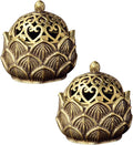 2Pcs Pure Copper Fortune Lotus Incense Holder, Black Brass Cone Incense Burner Holder, Home, Meditation Decor (1.18×1.1")