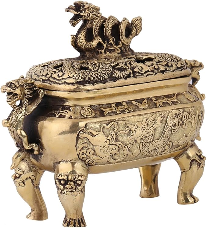 Charcoal Incense 1Pc Incense Holder Antique Bronze Copper Chinese Dragon Incense for Home Decoration