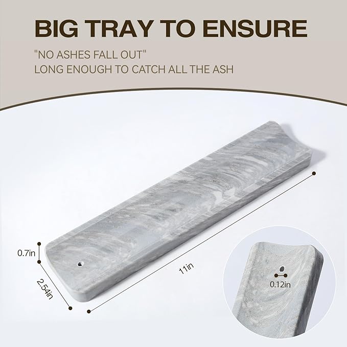 Koville Marble Incense Holder, Incense Holder for Sticks, Incense Sticks Holder Ash Catcher for Meditation Yoga SPA, Natural Stone Incense Burner, Home Table Decor (Palissandro Blue)