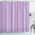 Ambesonne Stripes Shower Curtain, Abstract Ocean Inspired Palette Lines Geometrical Image Illustration, Cloth Fabric Bathroom Decor Set with Hooks, 75" Long, Lavender Lilac