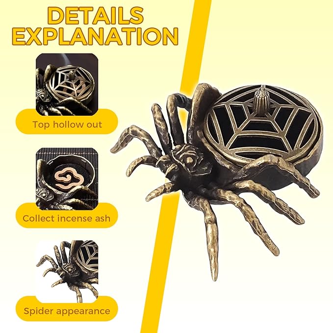 1 PSC Spider Incense Holder for Cones & Sticks, Incense Burner Holder Decor for Home, Office, Yoga, Meditation, Spa Incense Holder Cone