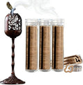 Chinese Incense Burner Incense Holder Set with Incense Sticks and Coils 3 Scents Natural Incense Gift Set Vintage Handcarved Incense Holder for Yoga, Meditation, Home Decor & Aromatherapy