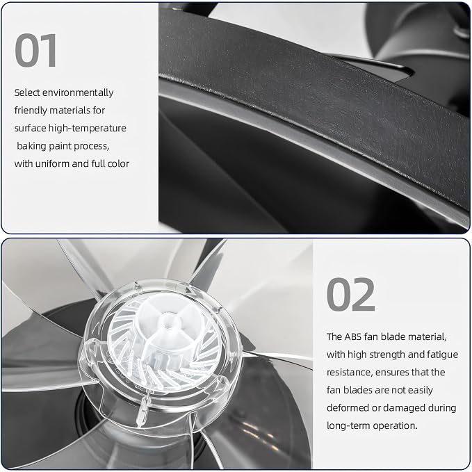 13 Inch Small Ceiling Fan with Light and Remote, Low Profile Flush Mount Fandelier, Dimmable 3CCT Quiet LED Ceiling Fans for Bedroom,Black001