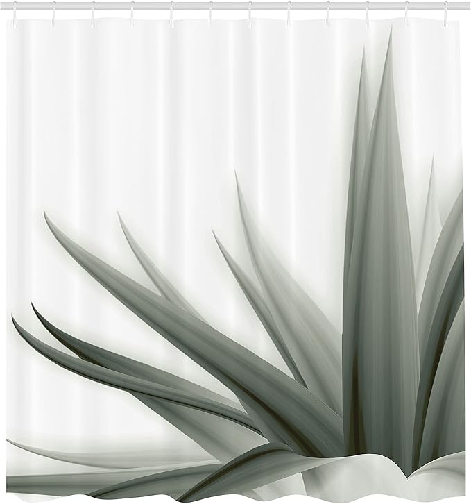 Ambesonne Flower Shower Curtain, Ombre Color Change Style Leaves Water Colored Print Calming Details Image, Cloth Fabric Bathroom Decor Set with Hooks, 69" W x 70" L, Sage Green