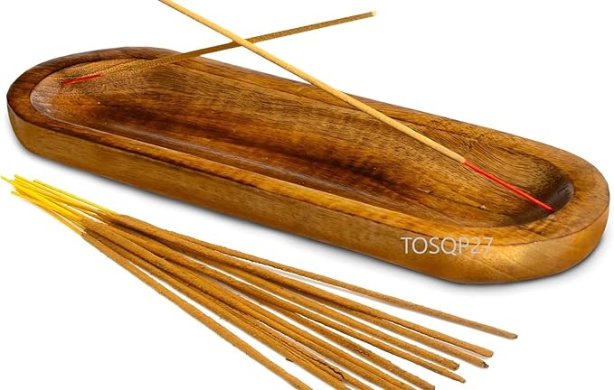 Incense Burner Stick Agarbatti Holder Ash Catcher Meditation Yoga Aromatherapy Home Decor Unique Great Gift Any Occasion Wooden Handmade