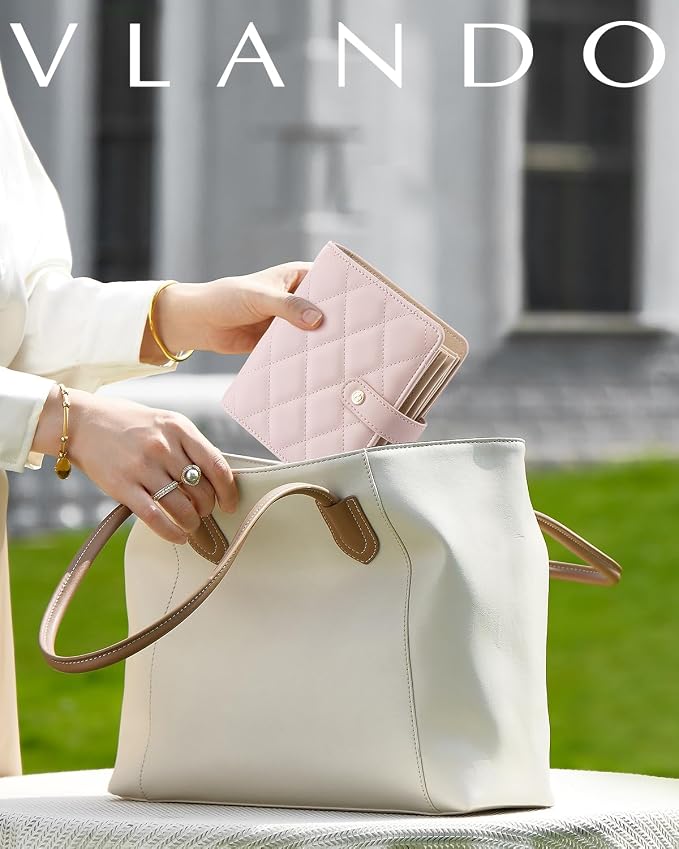 VLANDO Travel Jewelry Organizer Case,Travel Gifts for Women,Portable Jewelry Storage Book Ring Binder with Clear Zipper Velvet Jewelry Pouch Bag-Pink