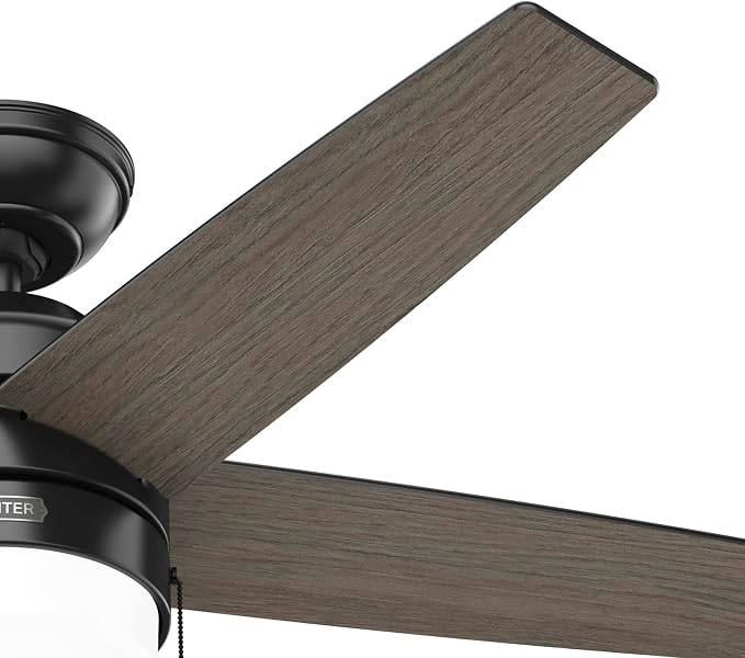 Hunter Bardot, Indoor, Ceiling Fan, Modern, 5 Blades, 44 inch, Matte Black