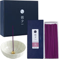 Asayu Japan Low Smoke Incense Gift Set with Incense Holder and Brass Stand, Sakura Incense Sticks with White Lotus Holder