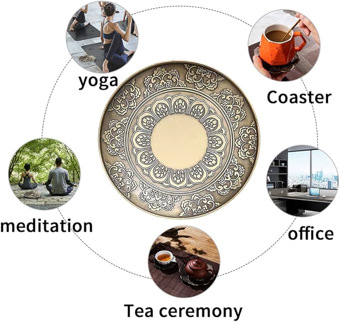 Brass Plate Incense Holder Set- 3 in 1 Incense Burner - for Smudging Bowl, Offering Bowl, Incense Burner Holder, Ash Catcher,Jewelry Dish