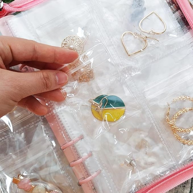 Jewelry Pouch Clear Self Seal Plastic Zipper Bags for Earrings Rings Packing Storage Transparent PVC Lock Pouches, Pack of 80