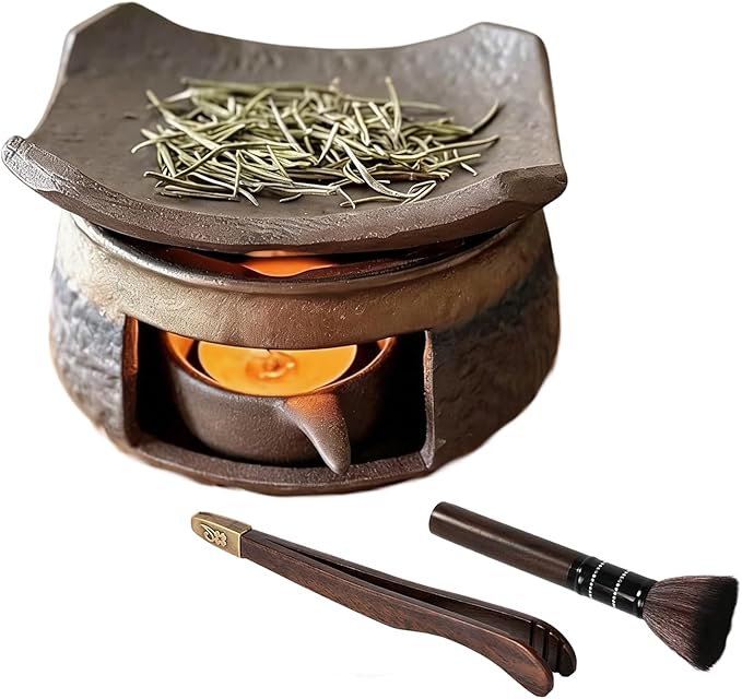 Incense Burner Kit, Zen Burner, Zen Ceramic Incense Holder with Wooden Tongs, Ceramic Aromatherapy Burner, Aromatherapy Stove for Bedtime Calm, Meditation, Home and Office