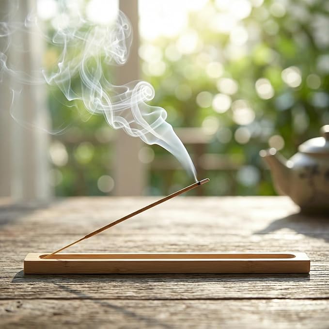 2 PCS Incense Holder for Sticks, Natural Bamboo Incense Stick Holder Incenses Burner for Meditation, Yoga, Home Decor, SPA, Table Decor