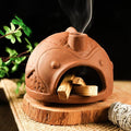 MOUGIGI Large Fish-Shaped Terracotta Palo Santo Holder - Cone Burner for Sage,Chiminea Incense Dish with Chimney,Ideal for Meditation, Zen, Yoga, Spa & Wellness | Anxiety & Stress Relief Items