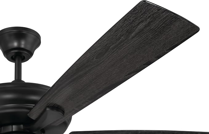 Craftmade 52" Eos 4 Light Ceiling Fan in Flat Black Finish with Reversible Flat Black/Greywood Blades