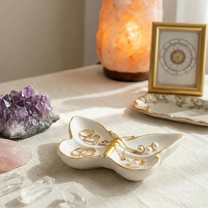 Butterfly Incense Holder for Sticks, Handmade Ceramic Incense Burner, Sage Stick Burner and Palo Santo Holder for Zen Yoga Spa Meditation Home Decor, Butterfly Spiritual Gifts for Women Mom