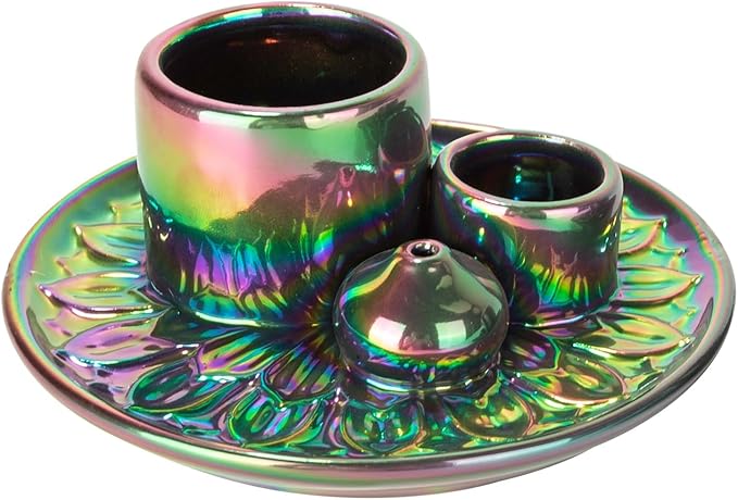 Comeon Ceramic Incense Stick Holder,Home Yoga 3 in 1 Incense Burner Sage Holder for Burning