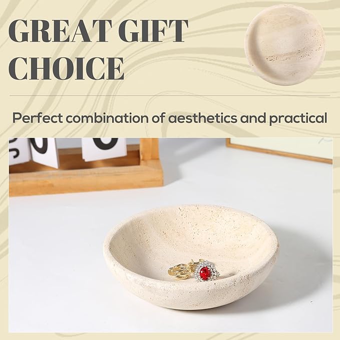 Koville Natural Travertine Incense Holder, Incense Holder for Sticks with 9 Holes, Handmade Incense Burner Ash Catcher for Meditation Yoga SPA, Balsam Fir/Palo Santo/Sage/Cone Incense Holder(Beige)
