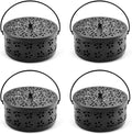 4 Pieces Mosquito Coil Holder Incense Coil Burner Indoor Outdoor Camping Use Portable Mosquito Repellent Coil Holder Incense Burner Holder (Black Blossom)
