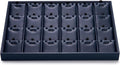 Oirlv Stackable 24 Gird Necklace Organizer Tray with Removable Jewelry Cards Necklace Pendant Jewelry Drawer Organizer Blue