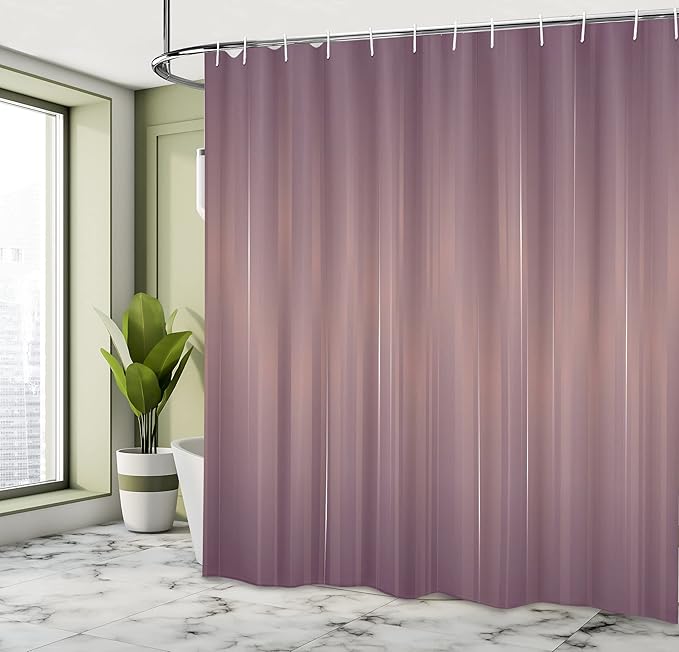Ambesonne Abstract Art Shower Curtain, Vertical Color Bands Stripes Lines Vintage Dramatic Digital Illustration, Cloth Fabric Bathroom Decor Set with Hooks, 69" W x 70" L, Mauve Taupe
