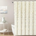Lush Decor Riley Shower Curtain, 72" W x 72" L", Ivory - Bathroom Curtain - Coquette Decor - Bow Shower Curtains - Cottage Core - Fabric Shower Curtains