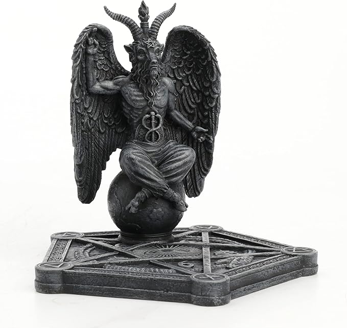 Veronese Design 4 1/2 Inch Baphomet Pentagram Incense Stick Burner Resin Sculpture