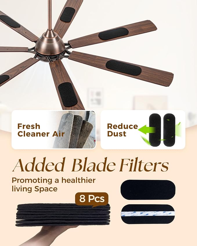 72 Inch Smart Ceiling Fan with Lights,Oil Rubbed Bronze Fan for Indoor Use | ETL-Listed with Quiet DC Motor,Alexa Controls,Up To 8256 CFM High Airflow,Timer,Dual Finish 7 Blades For Outdoor Covered