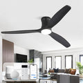 Sofucor 52" Smart Ceiling Fan, Solid Wood Ceiling Fan with Lights and Remote, Flush Mount Ceiling Fan Works with Alexa/Google/App, Dimmable 6-Speed Timing Reversible DC Motor for Bedroom Living Room