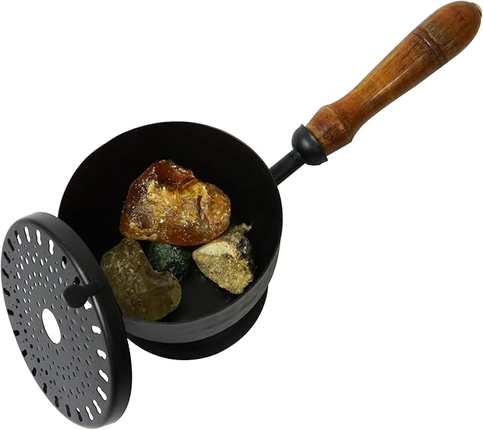 Putrika Dhoop | Dhuna | Loban | Sambrani | Karpoor | Bakhoor | Dani | Incense | Aroma Diffuser |Haran Samgiri|Camphor|Stand|Holder|Iron|Home|Office|Pooja|Puja|Room|Charcoal(Planter Burner 21cm)